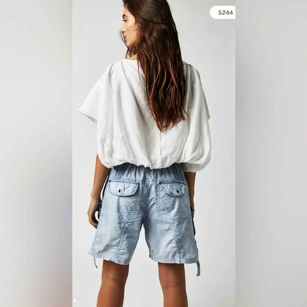 Free people moon Bay Parachute Shorts in blue - small - NWOT - Picture 3 of 8